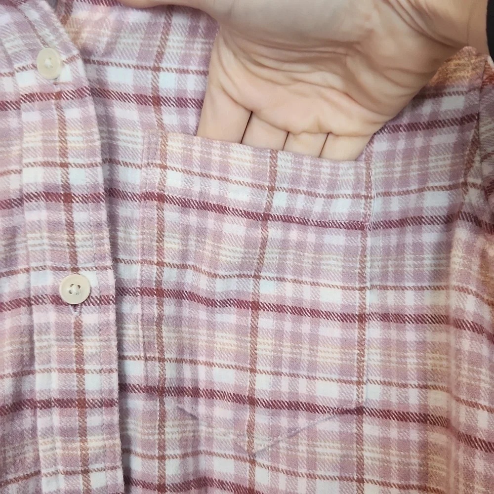J.‎ Crew Women's Classic-Fit Shirt in Blush Flannel Plaid Size 4